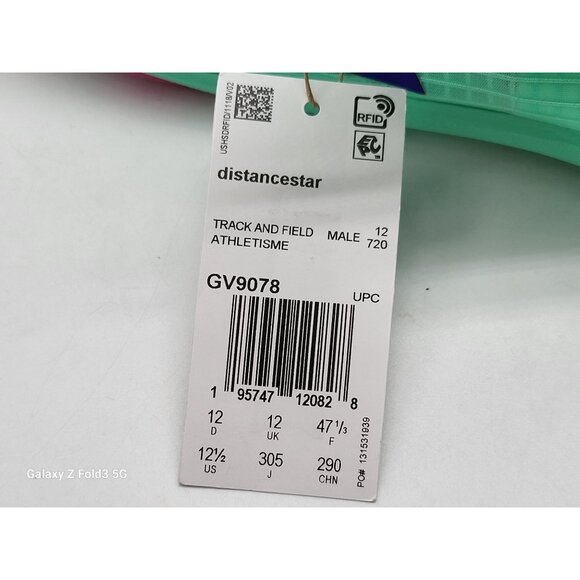 Adidas Adizero Distancestar Track Field Shoes Mens Size 12.5 Green Pink GV9078 - Picture 10 of 10